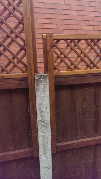 how to fix trellis to fence with concrete posts